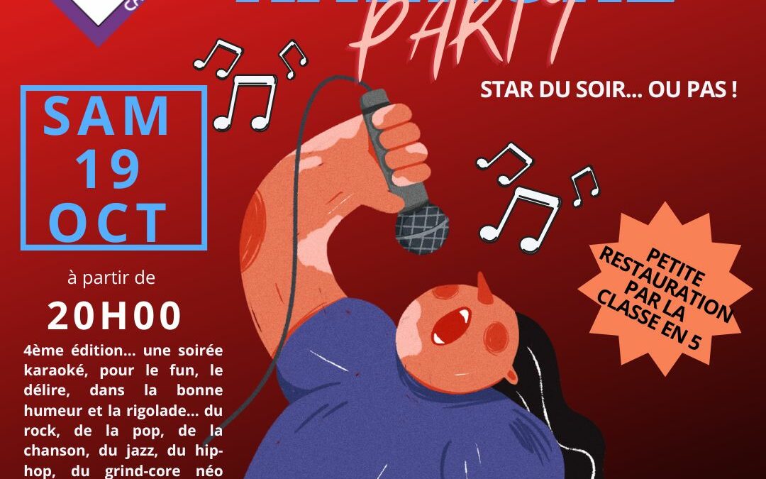 Samedi 19 octobre à partir de 20h : Karaoké party !